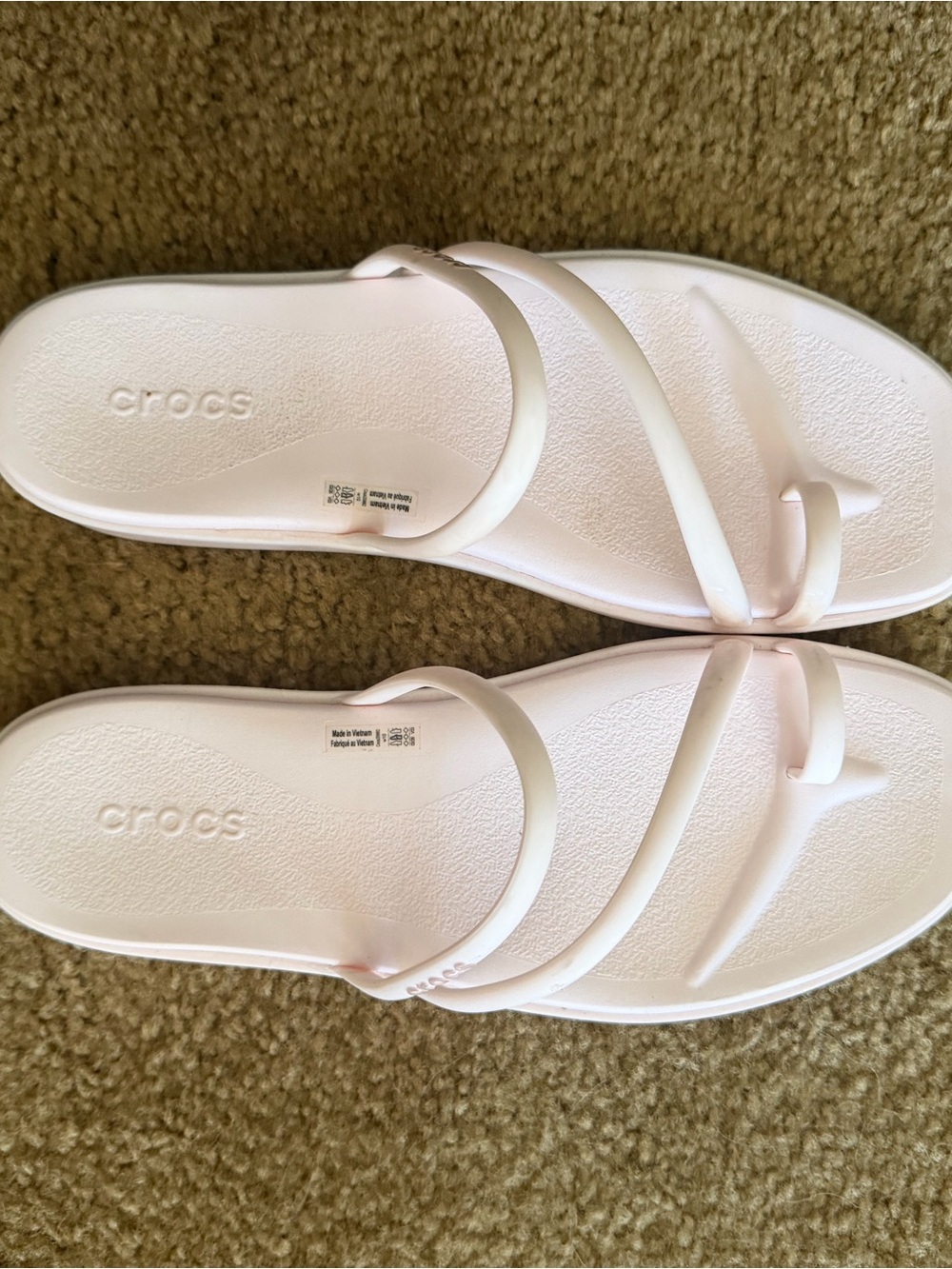 Crocs Miami Toe Loop Baby Pink Strappy Sandals